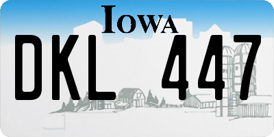 IA license plate DKL447