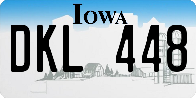 IA license plate DKL448