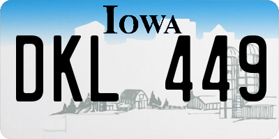 IA license plate DKL449