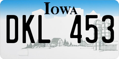 IA license plate DKL453