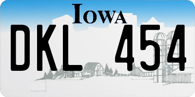 IA license plate DKL454