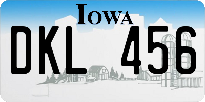 IA license plate DKL456