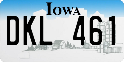IA license plate DKL461