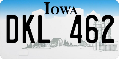IA license plate DKL462