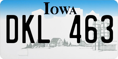 IA license plate DKL463