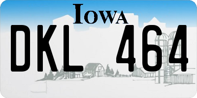 IA license plate DKL464
