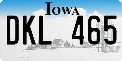 IA license plate DKL465