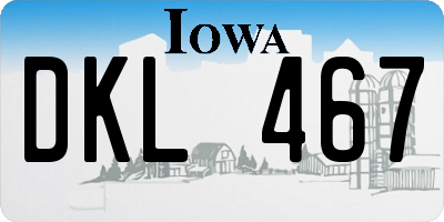 IA license plate DKL467