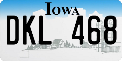 IA license plate DKL468
