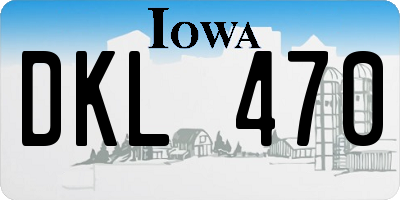IA license plate DKL470
