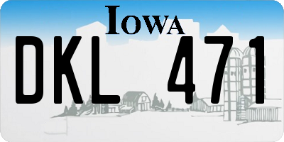 IA license plate DKL471
