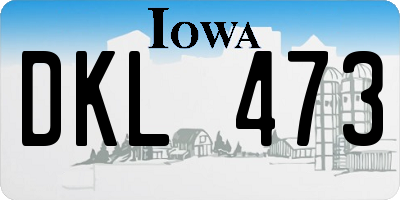 IA license plate DKL473