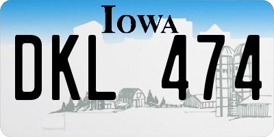 IA license plate DKL474