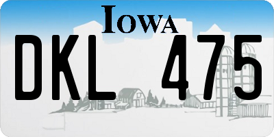 IA license plate DKL475
