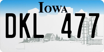 IA license plate DKL477