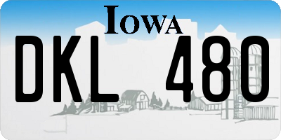 IA license plate DKL480
