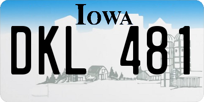 IA license plate DKL481
