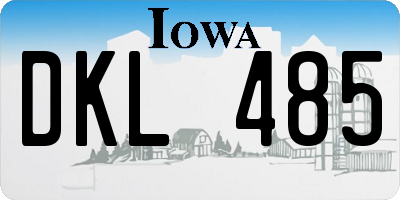 IA license plate DKL485