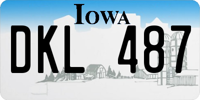 IA license plate DKL487
