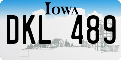 IA license plate DKL489