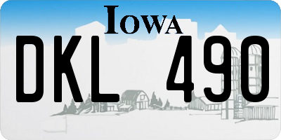 IA license plate DKL490