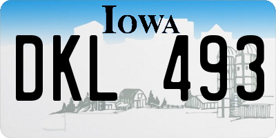 IA license plate DKL493