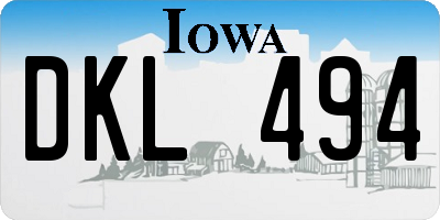 IA license plate DKL494