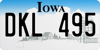 IA license plate DKL495