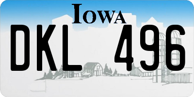 IA license plate DKL496