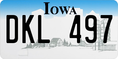 IA license plate DKL497