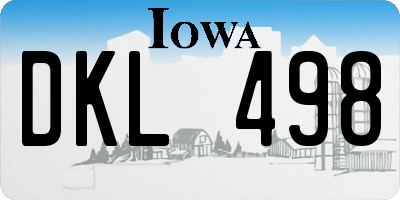IA license plate DKL498