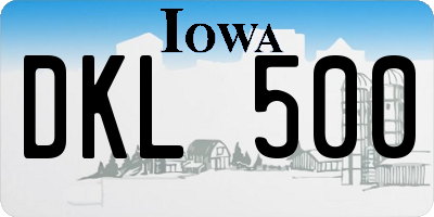 IA license plate DKL500