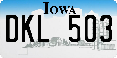 IA license plate DKL503