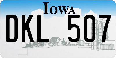IA license plate DKL507
