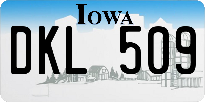 IA license plate DKL509