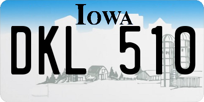 IA license plate DKL510
