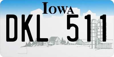 IA license plate DKL511