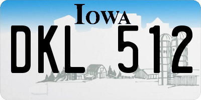 IA license plate DKL512