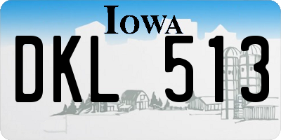 IA license plate DKL513