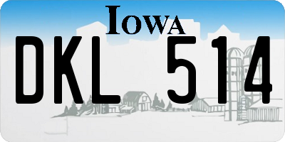 IA license plate DKL514