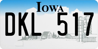 IA license plate DKL517