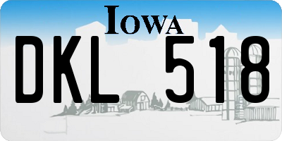 IA license plate DKL518
