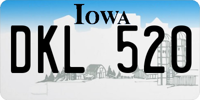 IA license plate DKL520