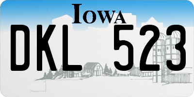 IA license plate DKL523