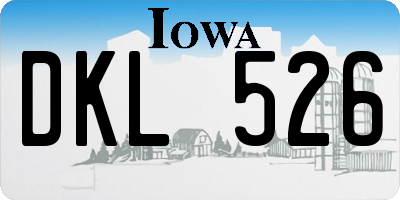 IA license plate DKL526