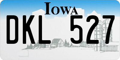 IA license plate DKL527