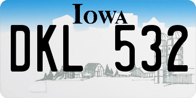 IA license plate DKL532