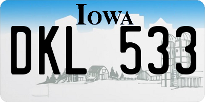 IA license plate DKL533