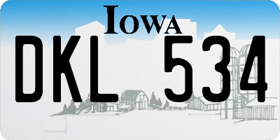 IA license plate DKL534