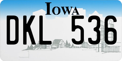 IA license plate DKL536